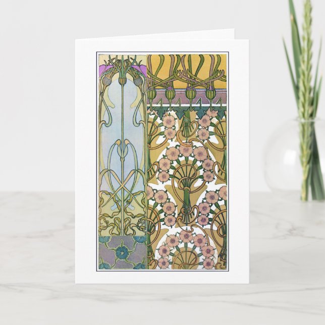 Flowers of Art Nouveau Style, Mucha Card (Front)