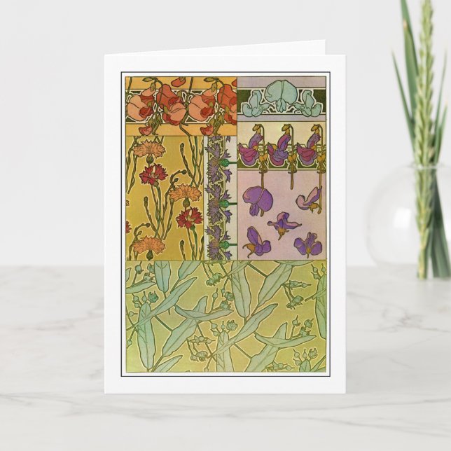 Flowers of Art Nouveau Style, Mucha Card (Front)