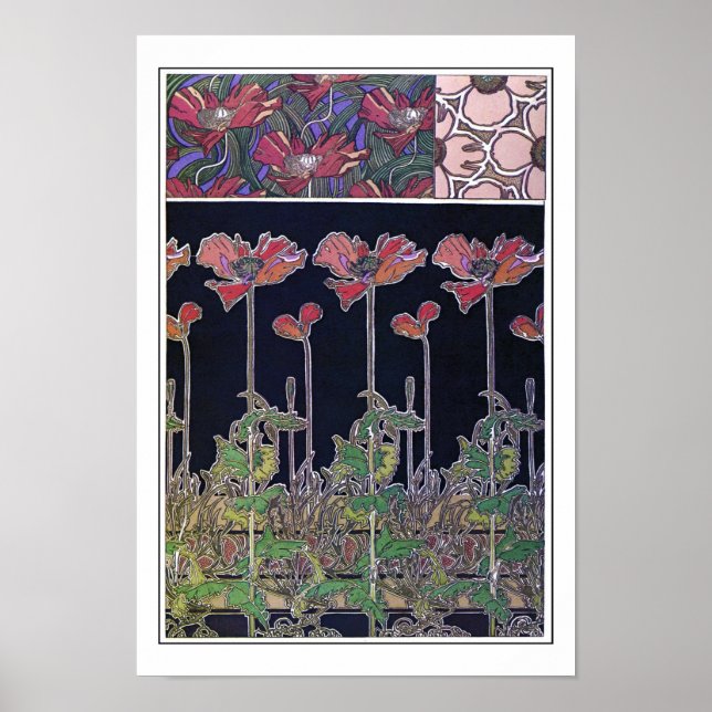 Flowers of Art Nouveau Style, Mucha Poster (Front)