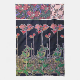 Flowers of Art Nouveau Style, Mucha Tea Towel