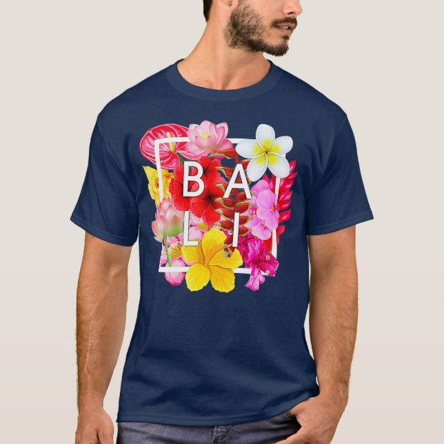 Flowers of Bali Word Art  Bali Indonesia T-Shirt (Front)