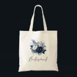 Flowers of Blue Bridesmaid Tote Bag<br><div class="desc">Flowers of Blue Wedding invitation featuring Dark and light blue florals - for a bridesmaid</div>