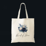 Flowers of Blue Bridesmaid Tote Bag<br><div class="desc">Flowers of Blue Wedding invitation featuring Dark and light blue florals - for a bridesmaid</div>