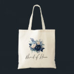Flowers of Blue Bridesmaid Tote Bag<br><div class="desc">Flowers of Blue Wedding invitation featuring Dark and light blue florals - for a bridesmaid</div>