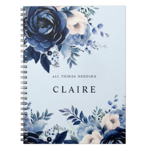 Flowers of Blue Wedding Light blue Notebook