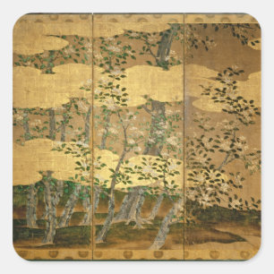 Flowers of Camellias Square Sticker