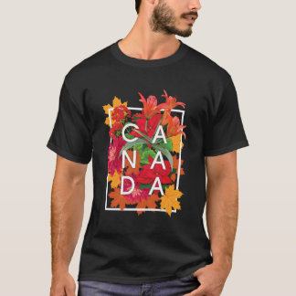 Flowers Of Canada Word Art - Canadian Pride T-Shirt