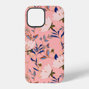 Flowers of cream beige lilies with leaves and peta iPhone 12 case