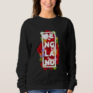 Flowers of England Red Tudor Rose Word Art Englis Sweatshirt