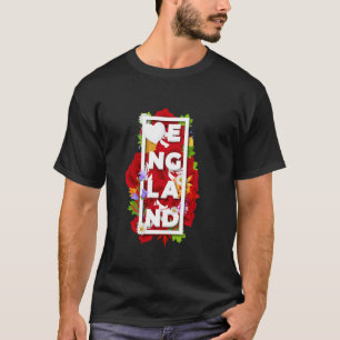 Flowers of England Red Tudor Rose Word Art Englis T-Shirt