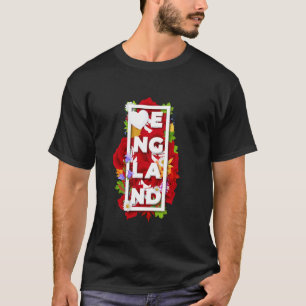 Flowers of England Red Tudor Rose Word Art Englis T-Shirt