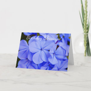 Flowers of Faith Blue Flowers Birthday Card