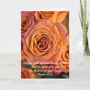 Flowers of Faith Coral Roses Birthday Card