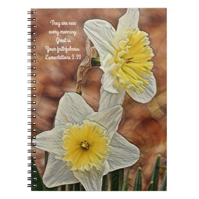 Flowers of Faith Daffodil Faithfulness Prayer Notebook (Front)