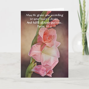 Flowers of Faith Gladiolus Flower Birthday Card