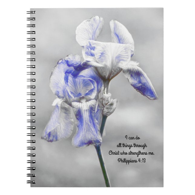 Flowers of Faith Iris Strength Prayer Notebook (Front)
