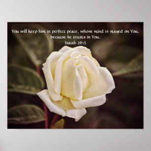 Flowers of Faith Isaiah 26:3 Art Poster