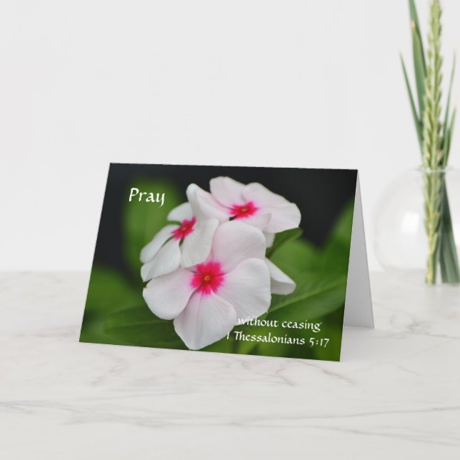 Flowers of Faith Periwinkle Prayers Card (Front)