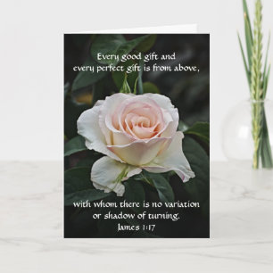 Flowers of Faith Pink Rose Birthday Card