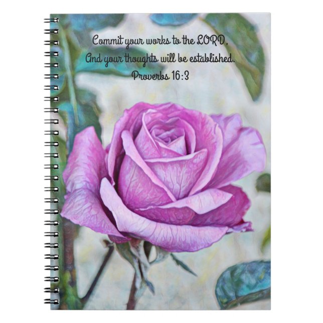 Flowers of Faith Purple Rose Prayer Journal (Front)