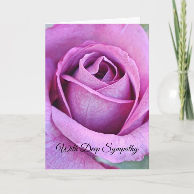 Flowers of Faith Purple Rose Sympathy Card (Front)