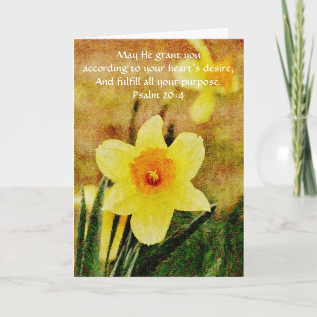 Flowers of Faith Rustic Daffodil Birthday Card (Front)