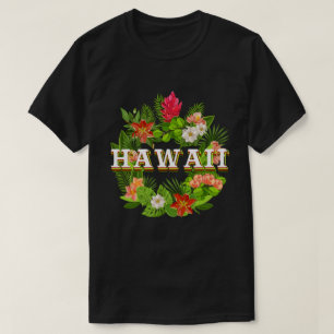 Flowers of Hawaii Word Art - Hawaiian Pride T-Shirt