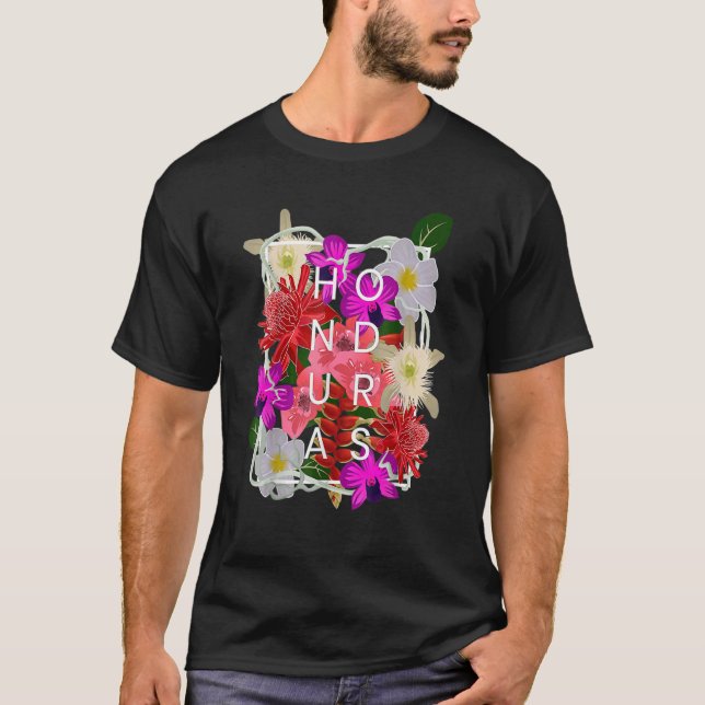 Flowers of Honduras Word   Honduran Pride T-Shirt (Front)