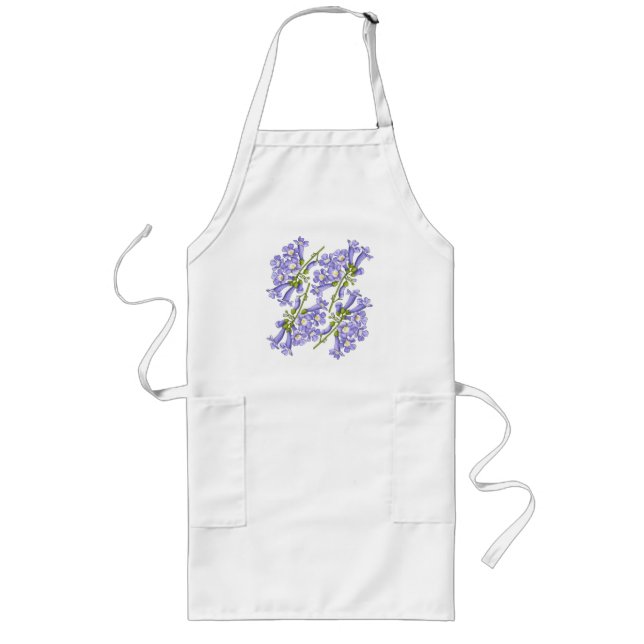 Flowers of Jacaranda Brazil Long Apron (Front)