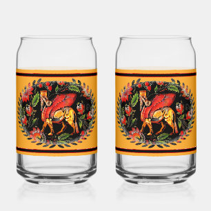 Flowers of Lamassu Drinkware Set Can Glass