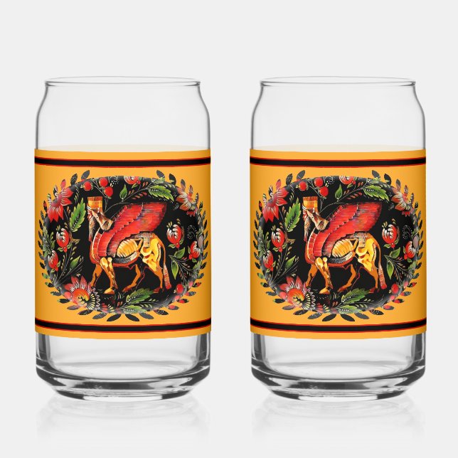 Flowers of Lamassu Drinkware Set Can Glass (Front)