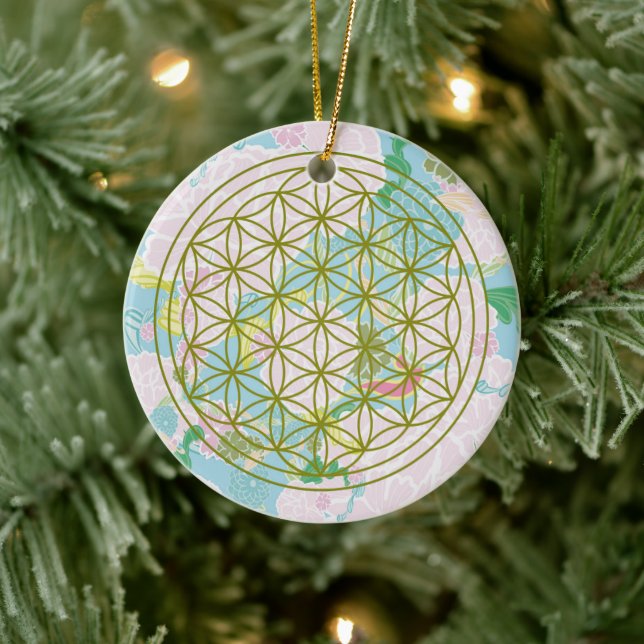 Flowers of life ceramic tree decoration (Tree)