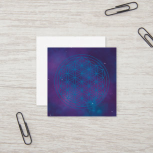 Flowers of life square business card