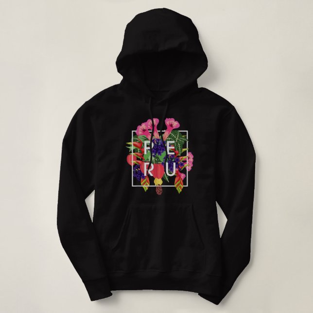 Flowers of Poland Word Art - Polska Polish Pride P Hoodie (Design Front)
