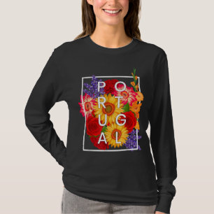 Flowers of Portugal Word Art - Portuguese Pride T-Shirt