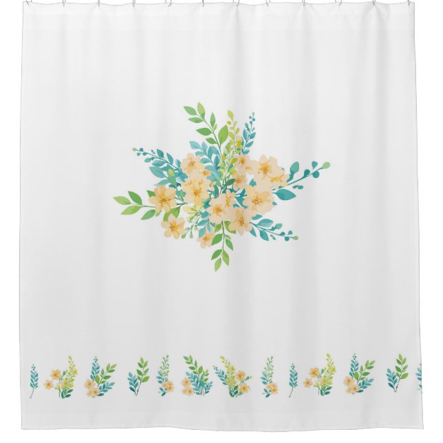 "Flowers of the countryside" design for shower cur Shower Curtain (Front)
