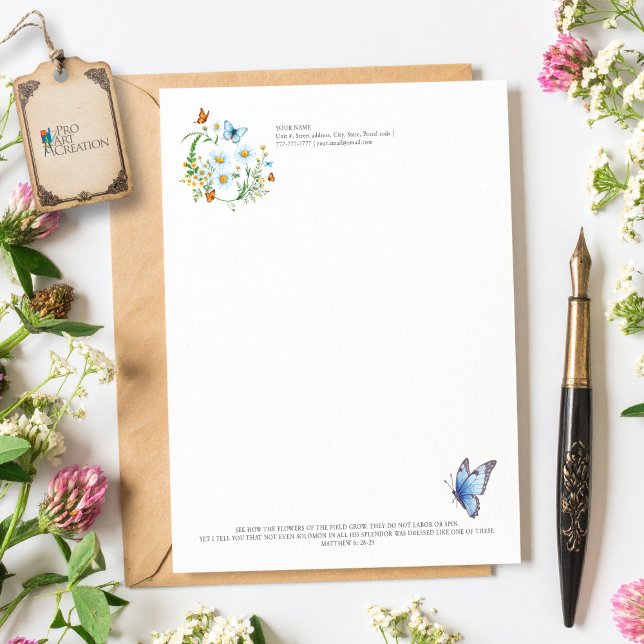 Flowers of the Field Custom Letterhead (Creator Uploaded)