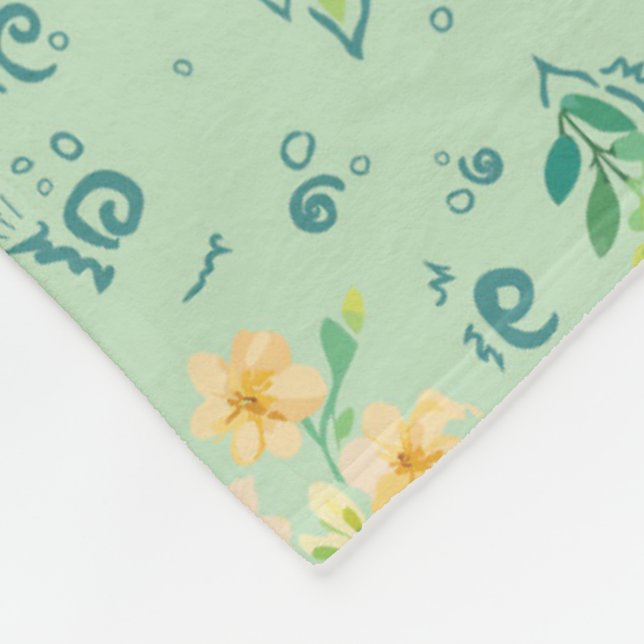 "Flowers of the Field" Fleece Blanket (Corner)