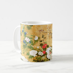 Flowers of the four seasons, Saito Ippo, Asian Art Coffee Mug