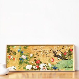 Flowers of the four seasons, Saito Ippo, Asian Art Poster