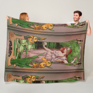 Flowers Of Water by Élisabeth Sonrel Fleece Blanket