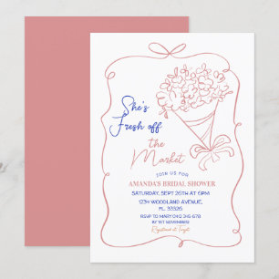 Flowers Off The Market Bridal Shower  Invitation