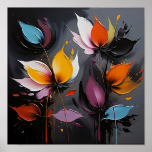 Flowers Oil Painting (Bold, Textured Look) Poster