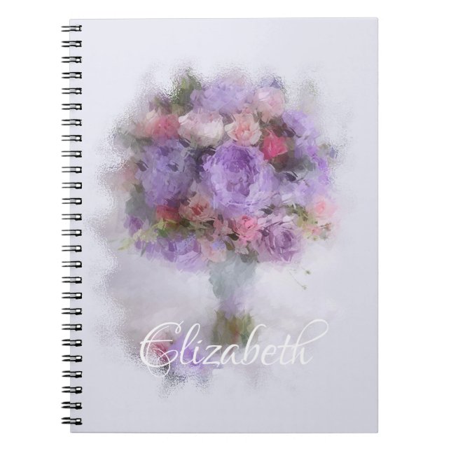 Flowers Oil Painting Elegant Modern Template Notebook (Front)