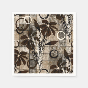 Flowers on a chequered background in a rustic styl napkin