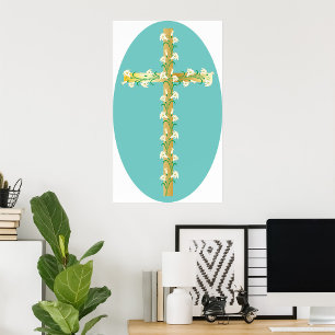 Flowers On A Cross Poster