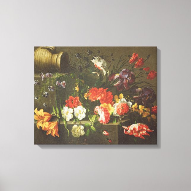 Flowers on a Ledge, 1665 Canvas Print (Front)