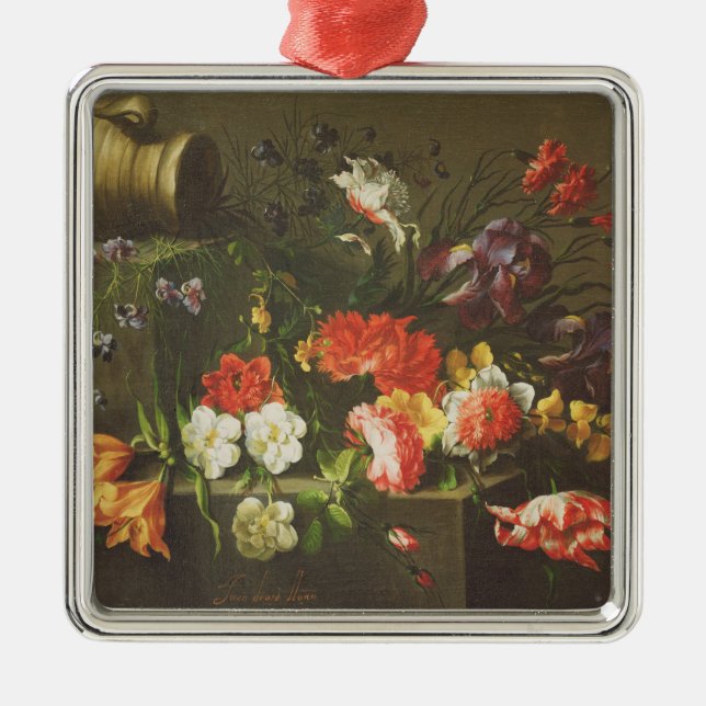 Flowers on a Ledge, 1665 Metal Tree Decoration (Front)