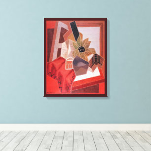 Flowers on a Table by Juan Gris, Vintage Cubism Canvas Print