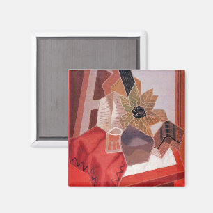 Flowers on a Table by Juan Gris, Vintage Cubism Magnet